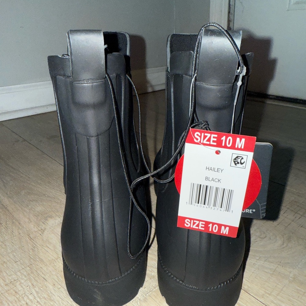 Eddie Bauer Black Winter Rain Boots Ankle Height